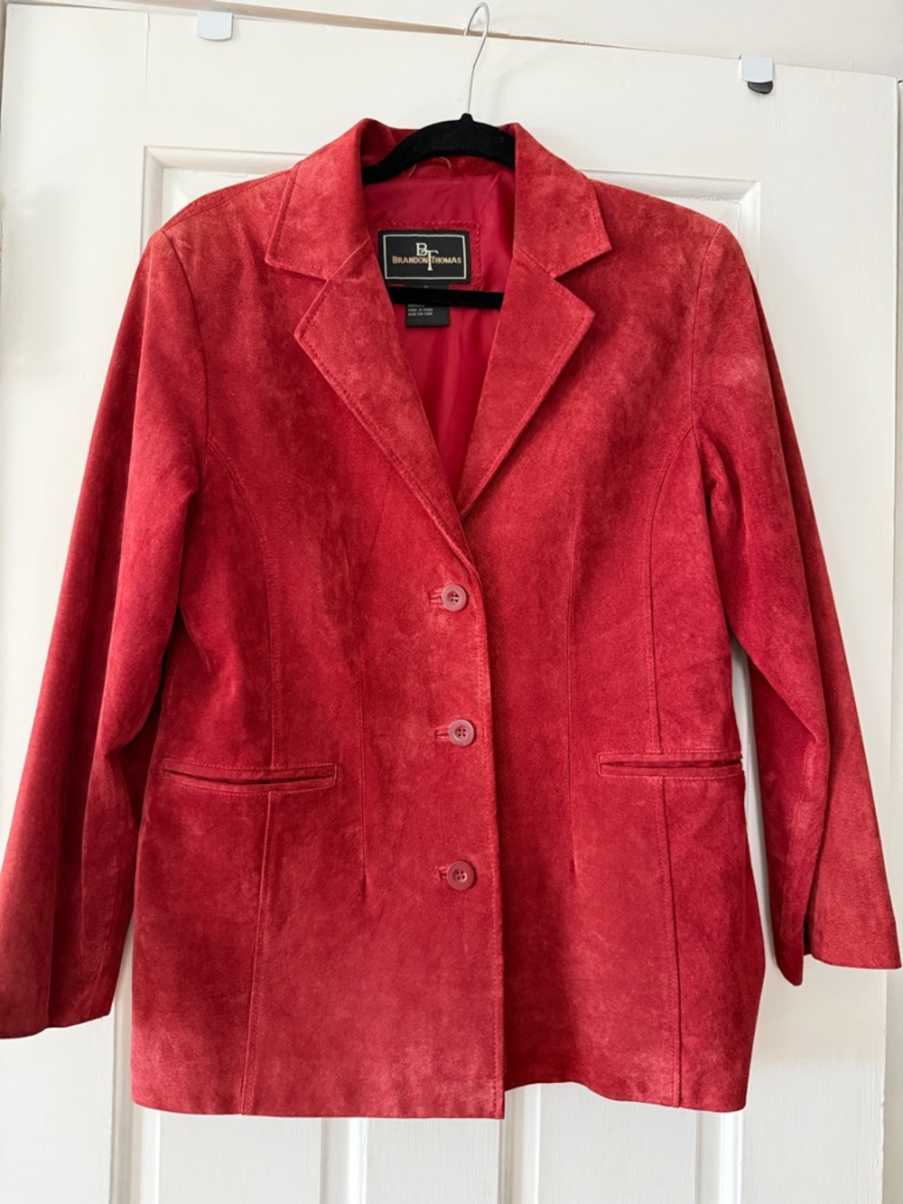 Red suede blazer small Brandon Thomas